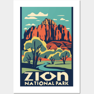 A Vintage Travel Art of the Zion National Park - Utah - US Posters and Art